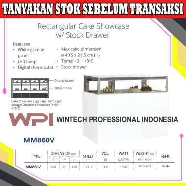 Gea MM860V White Marble Drawer Stlye Cake Showcase / Showcase Kue Laci - Pemajang Kue & Coklat - Put
