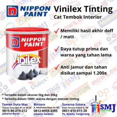 CAT INTERIOR NIPPON PAINT VINILEX WARNA TINTING KEMASAN 1 KG Snow White