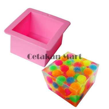 CMart Cetakan Silikon Resin EpoxySabun Craft DIY Single Box 9 x 9 x 6.5Cm
