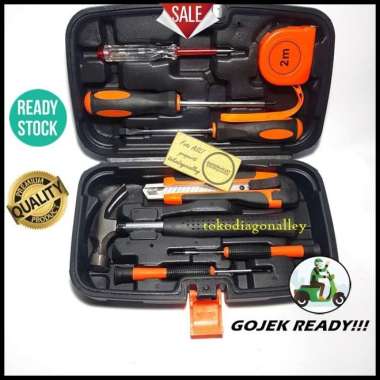 Toolkit Lengkap Obeng Tang Alat Set Perkakas Palu Cutter Meteran