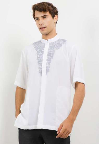 Arjuna Weda Koko Reguler Fit Bordir 5 94117014 - Abu-abu XL