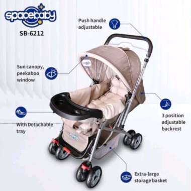 Stroller Space baby SB6212 size XL 3 posisi Multicolor