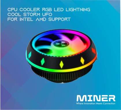 CPU Cooler RGB LED Lightning Cool Storm UFO Support Intel Amd