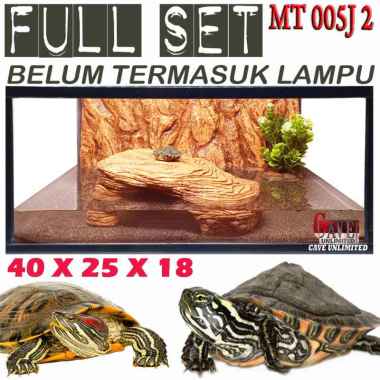 MT005J2 PAKET TERRARIUM REPTILE FULL SET KANDANG AQUARIUM TURTLE KURA KURA AIR AMBON RES BRAZIL CST 