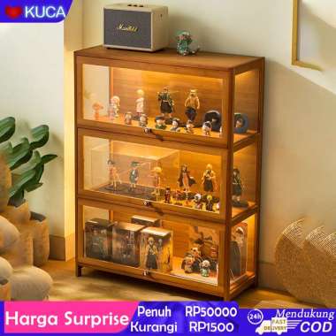 Lemari kayu Lemari Pajangan Kaca Le 5 L/Cokelat/80cm