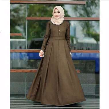 Gamis Maura Dress Maxi Wanita PREMIUM BERKUALITAS Coklat Tua
