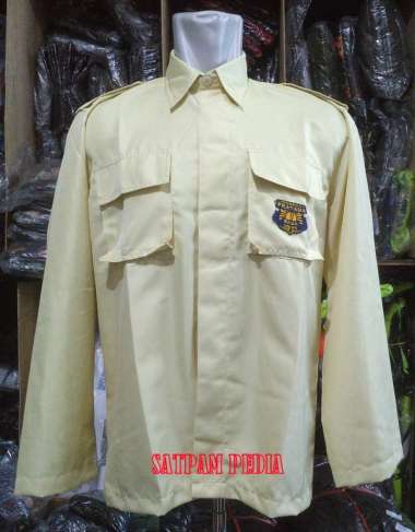 Seragam Satpam Warna Krem PDL Bahan Gaia - Seragam PDL Satpam Krem XL