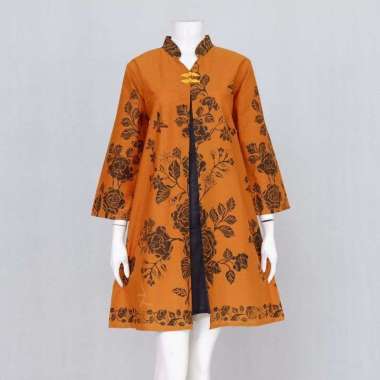 DARA PUSPITA 01JUMBO - BAJU KERJA BATIK MODEL TUNIK | LANGITJUA BATIK SOLO XXL Coklat