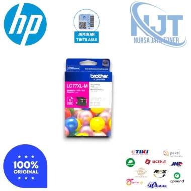 Tinta Brother LC 77XL Black-Cyan-Magenta-Yellow ORIGINAL Merah