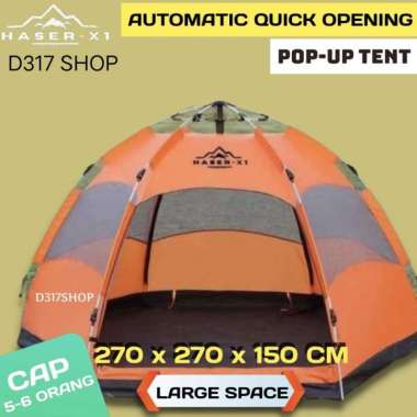 Tenda Otomatis/Popup Tent/Tenda Kapasitas 6 orang/Tenda Dome Besar