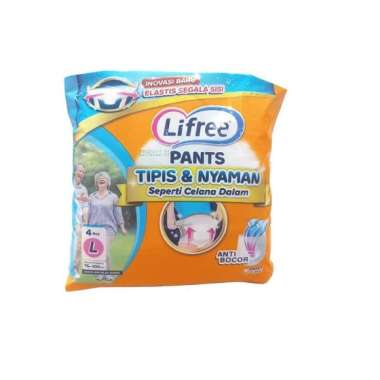 Promo Harga Lifree Popok Celana Tipis & Nyaman Bergerak L4 4 pcs - Blibli