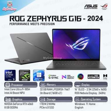 ASUS ROG ZEPHYRUS G16 GU605 ULTRA 9-185H 32GB 1TB RTX 4060 8GB OLED