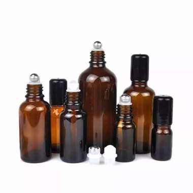 Botol Roll On Kaca Amber 5ml/10ml/15ml/20ml/30ml/50ml/100ml MULTYCOLOUR