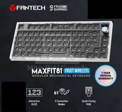 Fantech MAXFIT81 Frost Wireless 75% BAREBONE Mechanical Keyboard Black