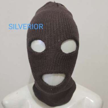 Topeng sarung kepala tutup pelindung kupluk wajah muka ninja coklat
