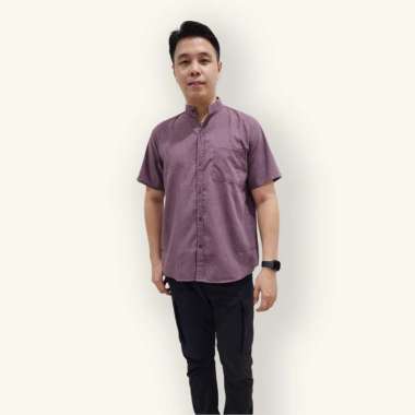 Kemeja koko Casual Lengan Pendek Pria model terbaru - Jfashion Yudhi Pink L