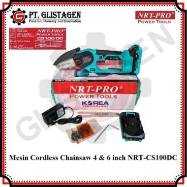 NRT PRO Mini Chainsaw Cordless 6&amp;4 Inch CS 100 DC Chainsaw Baterai Multivariasi