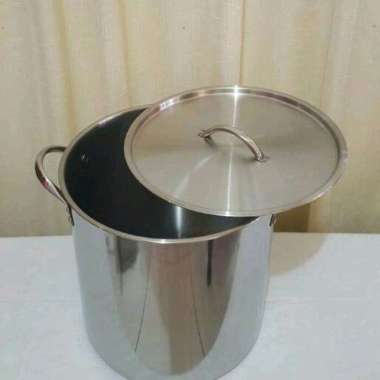 SUPRA Panci Stock Pot Steamer Tinggi Stainless Steel Tebal 30 Qt Stock Pot SS Lid