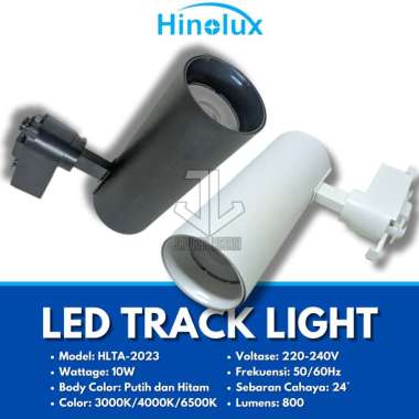 HINOLUX HLTA-2023 LED TRACK LIGHT 10 WATT HITAM DAN PUTIH Cahaya Natural/4000K Putih