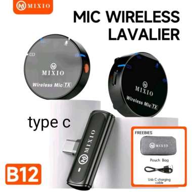 MIXIO B12 dual Mic Wireless Lavalier Live Clip on Hp Microphone