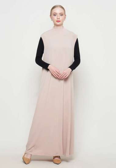 Sleeveless Turtleneck Abaya Inner Dress / Inner Dress / Inner Dress Lengan Kutung L Nude