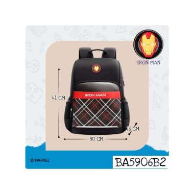 Goto Unito X Disney Marvel Tas Sekolah Backpack Ransel Anak Bag Besar BA5906B2 IRON