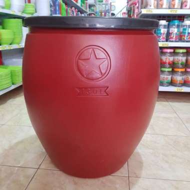 Gentong air 130 liter Guci air merah Gentong plastik bintang +Bubble