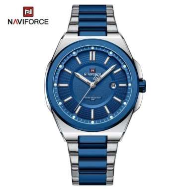 Jam Tangan Pria NAVIFORCE 9212 Analog Original NF9212 silver biru