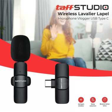 TaffSTUDIO Wireless Lavalier Lapel Microphone Vlogger USB Type C