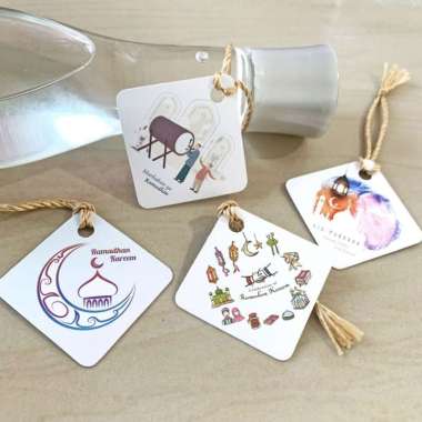 Hang Tag Mini Kartu Lebaran Idul Fitri Belah Ketupat Kareem