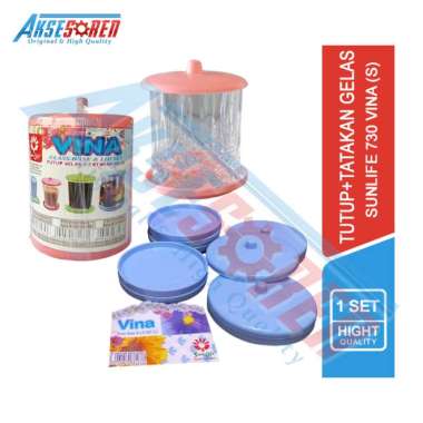 Aksesoren Tutup + Tatakan Gelas Sunlife [730 Vina S] / Penutup Cangkir Plastik / Peralatan Penyajian