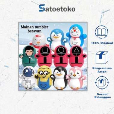 Mainan Squid Game Tumbler Stress Relief Toy / Boneka Goyang Squid Game Squid Merah