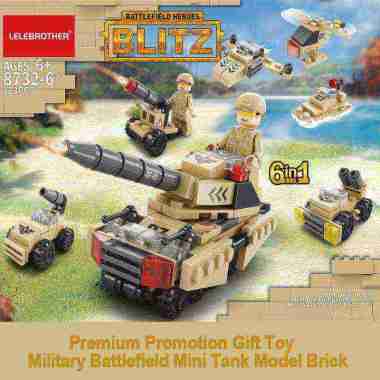 LELE BROTHER Mainan Balok Susun Tank Militer 6 in 1 LEGO 123 Bricks