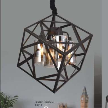 FL 1133 LAMPU GANTUNG MINIMALIS INDUSTRIAL RETRO E27 INDUSTRIAL CAFE