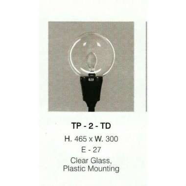 TP 2 TD LAMPU TAMAN BULAT KACA BENING 30 CM WATERPROOF OUTDOOR