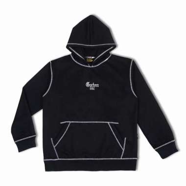 Guten Inc - Ebony Contrast Stitch Hoodie Black - Sweater Pria Black L