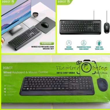 ROBOT KM2600 Keyboard Mouse Set Combo Komputer Laptop