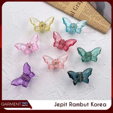 Jepit Kupu Kristal Estetik Jedai Rambut Poni Fashion Wanita Butterfly Korean Hairpin Anti Patah BESA