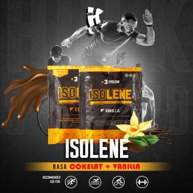 Evolene Isolene Rasa Coklat & Vanilla Susu Protein Premium 2 Sajian @33gr