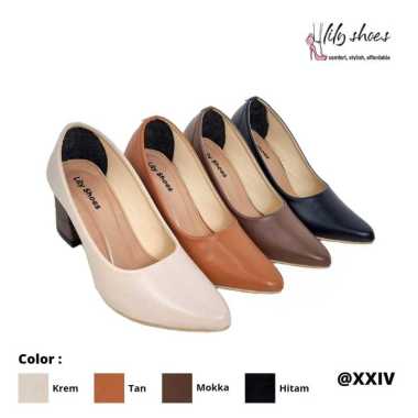 LILY SHOES - Prague Sepatu Big / Chunky Heels Wanita Hak 7 cm 39 MOKKA