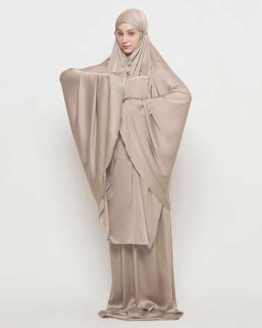 Zeta Scarves - Essential ZS Prayer Set - Mukena 2in1 - Mukena Polos Taupe