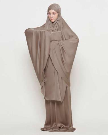 Zeta Scarves - Essential ZS Prayer Set - Mukena 2in1 - Mukena Polos Brown