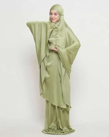 Zeta Scarves - Essential ZS Prayer Set - Mukena 2in1 - Mukena Polos Matcha