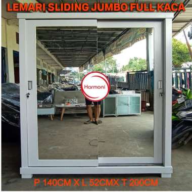 LEMARI PAKAIAN SLEDING JUMBO FULL KACA 2 PINTU LEMARI PAKAIAN SLIDING 2 PINTU JUMBO FULL KACA