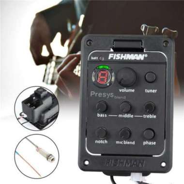 FISHMAN Presys Blend Preamp Amplifier Gitar EQ Tuner EQ-201 Amplifier Ampli Bekas Headphone Akustik Subwoofer Murah Guitar Distorsi Portable Efek L IH Hitam