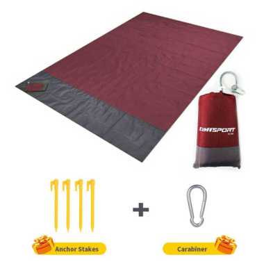 TaffSPORT Tikar Lipat Matras Camping Piknik Outdoor Waterproof Mat Merah Tua 2x2.1M