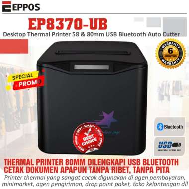 Printer Kasir Thermal EPPOS 80mm / 58mm EP8370UB USB Bluetooth Auto Cutter