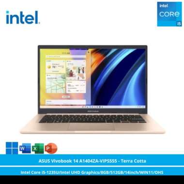 ASUS Vivobook 14 A1404ZA-VIPS555 - Terra Cotta [NO BAG] [Intel Core i5-1235U/Intel UHD Graphics/8GB/512GB/14inch/WIN11/OHS]