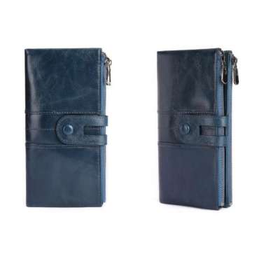 dompet lipat panjang dompet kartu card holder unisex pria wanita mewah Biru