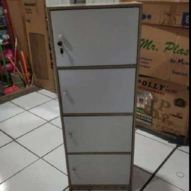 rak buku susun 4 + pintu minimalis modern